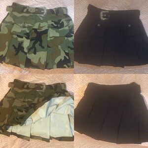 Like an Angel Camouflage and Black Mini Skirt Set